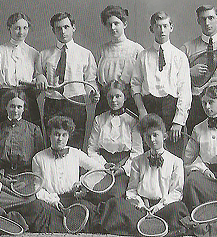 Students with tennis raquets