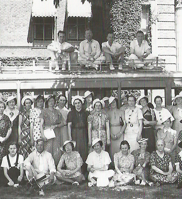 A group of education students leaving for a trip in 1929.