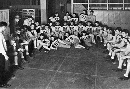 Halftime at football game in 1933.