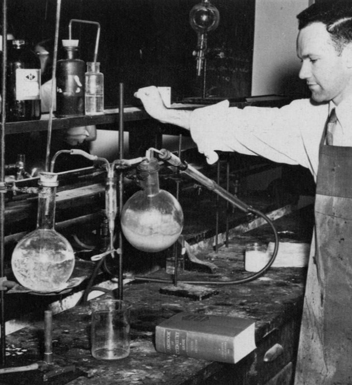 A chemistry student in 1947.